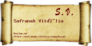 Safranek Vitália névjegykártya